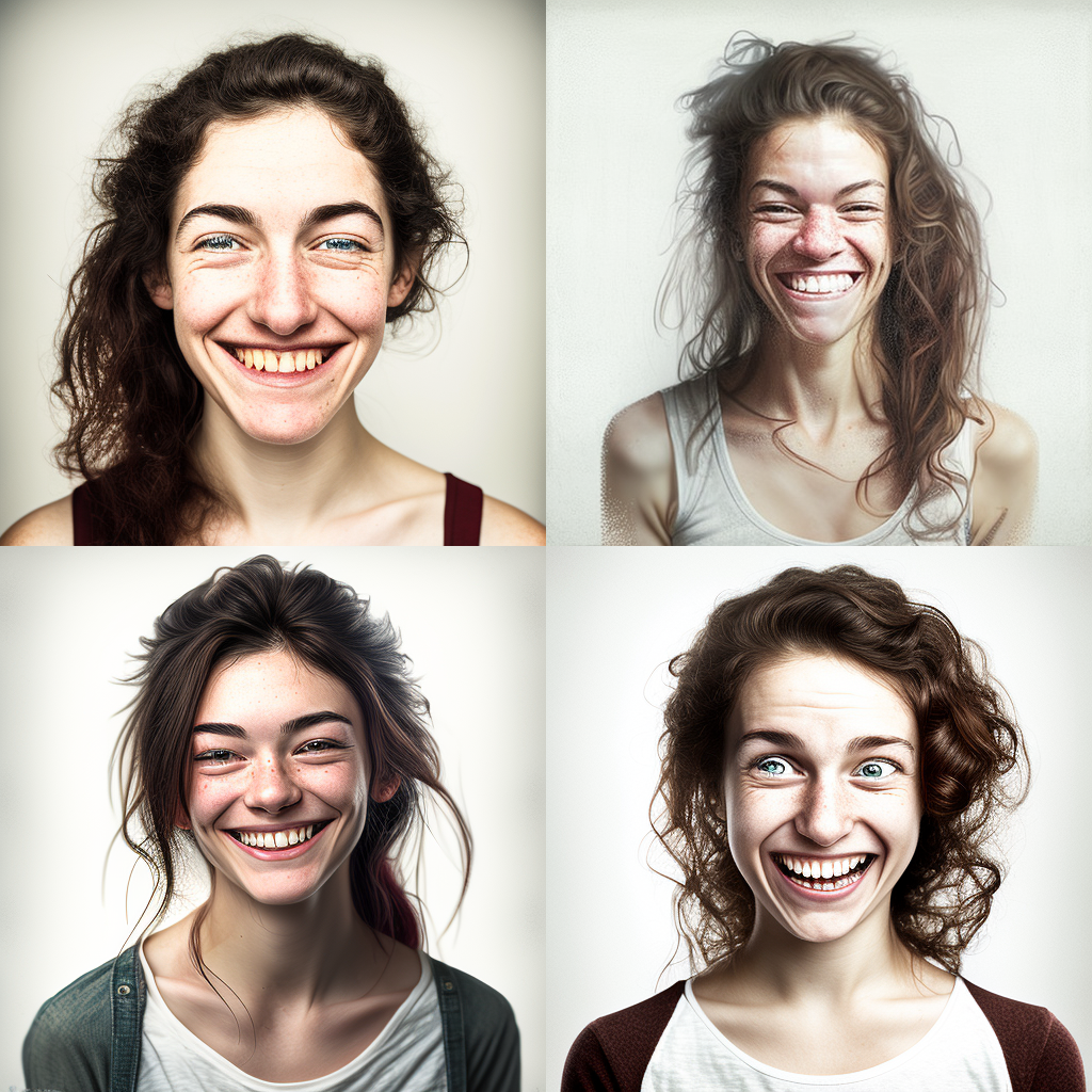 Ugly smiling happy (young) woman