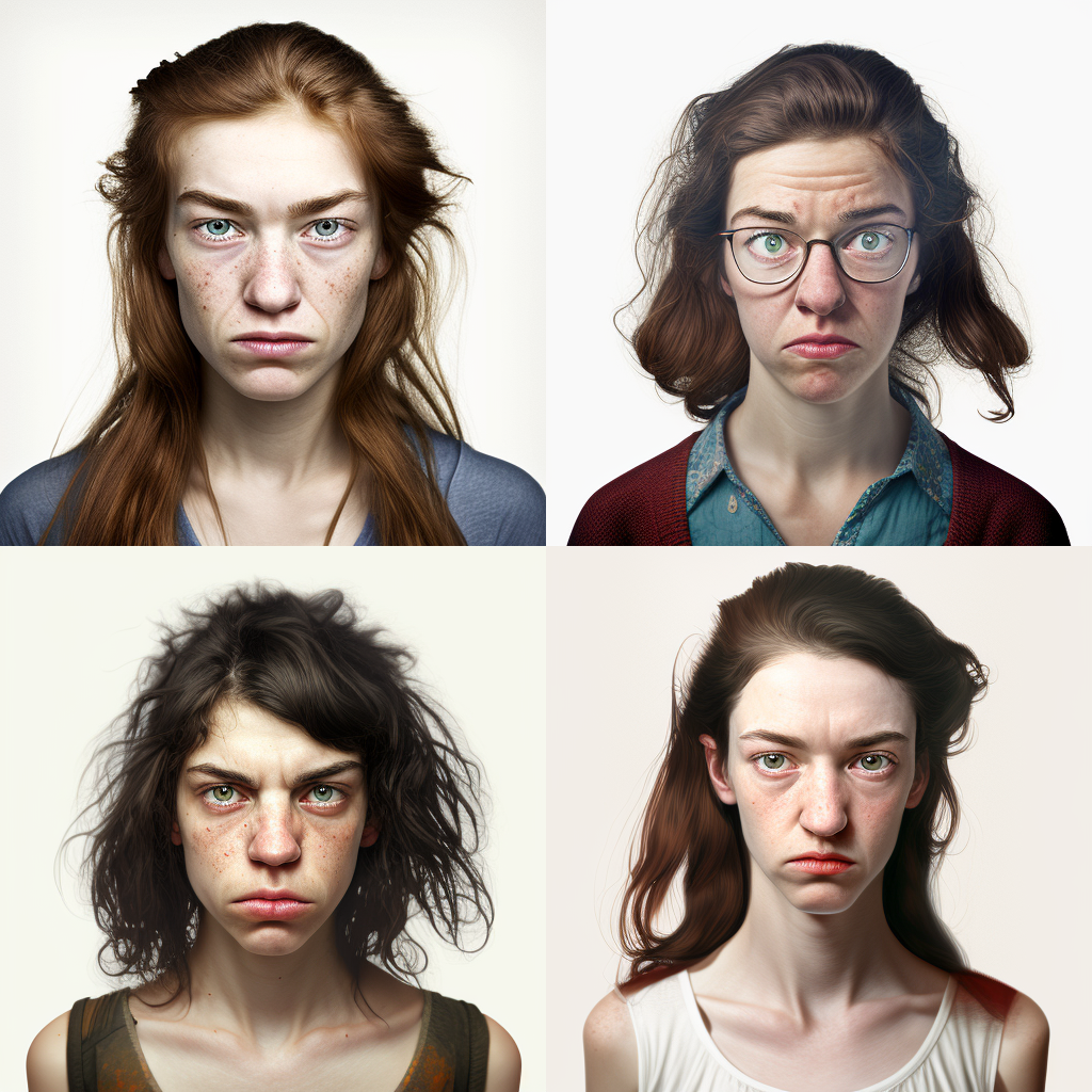 Ugly young woman