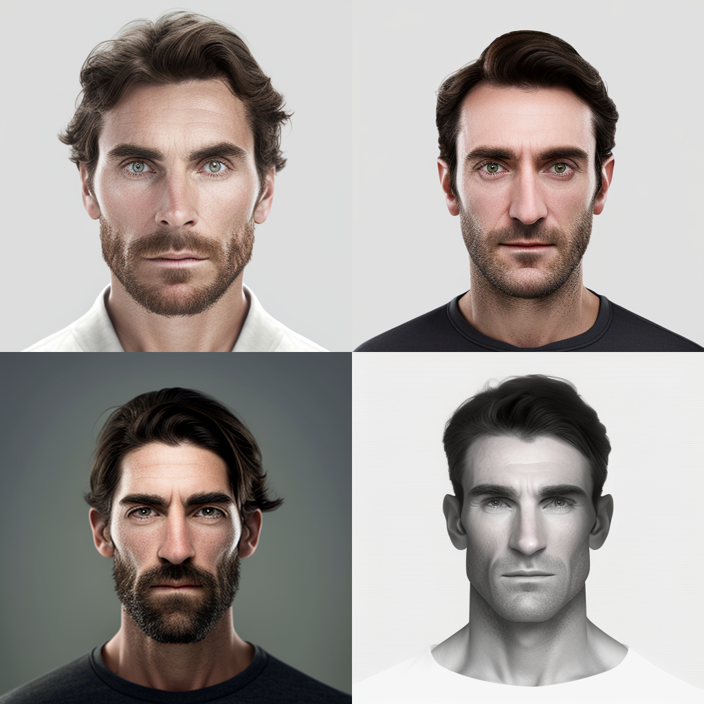 Plain looking man — blank background