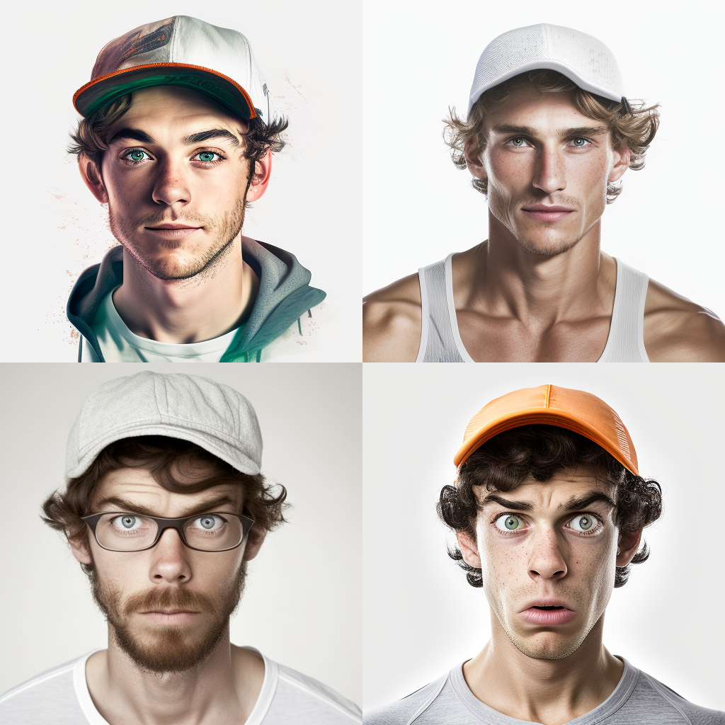 Quirky looking young man — sporty hat