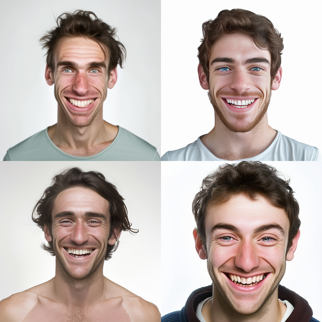 Ugly smiling happy (young) man