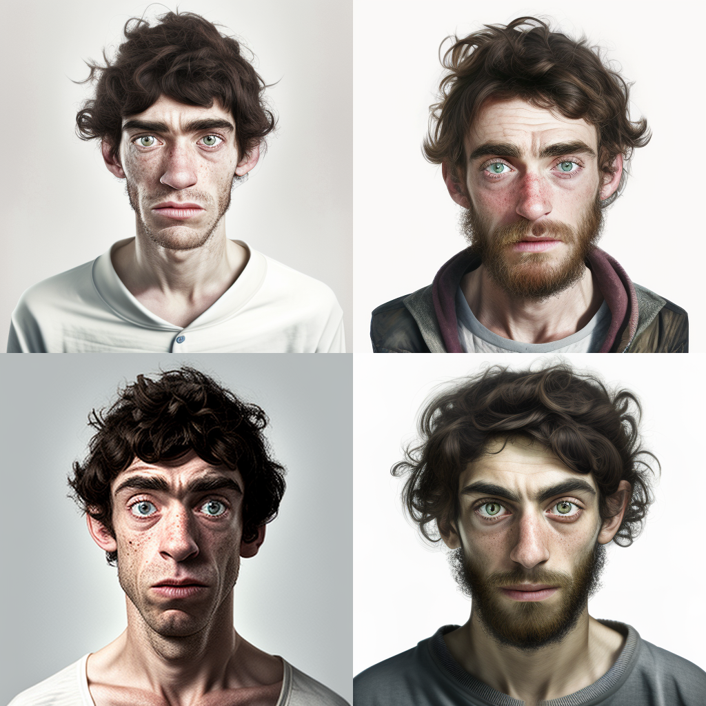 Ugly young man