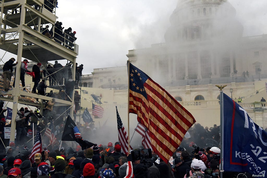 Supporters of U.S. President Donald Trump protest in front of the U.S. Capitol in Washington, Jan. 6, 2021. — VOA News .
