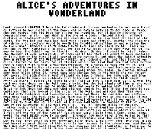 The opening of Alice's Adventures in Wonderland set in the 3x5 font
